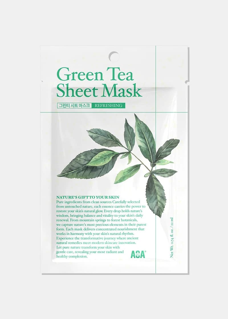 AOA Skin Nature's Gift Green Tea Sheet Mask