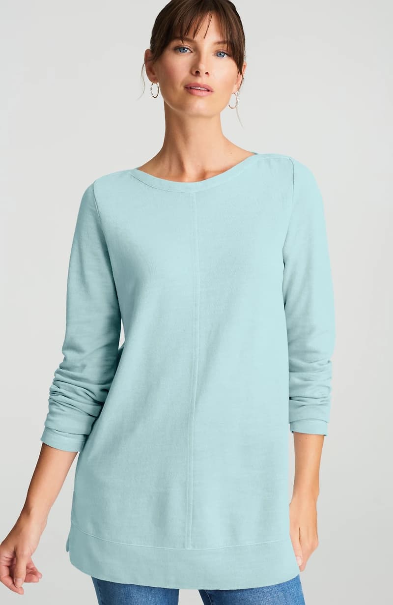 Pure Jill Tea-Dyed Boat-Neck Tunic