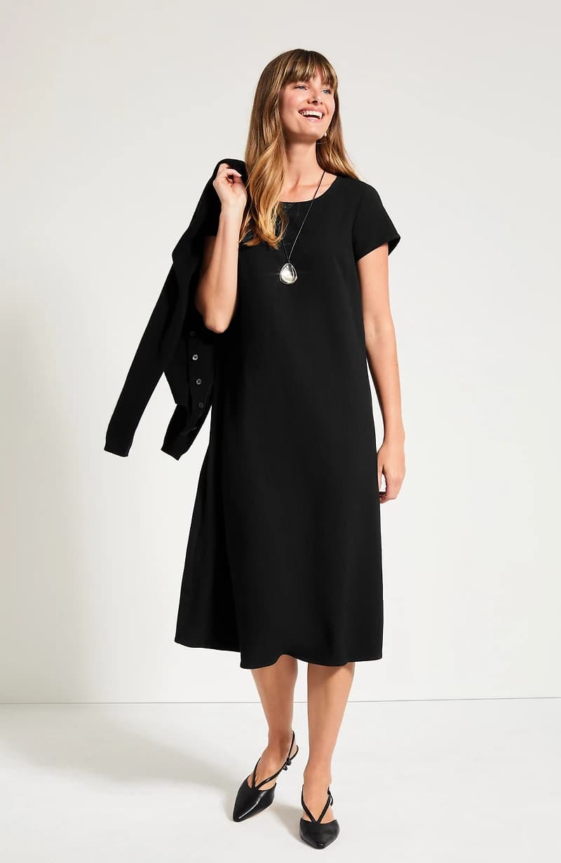 Pure Jill Crinkle-Texture Dress