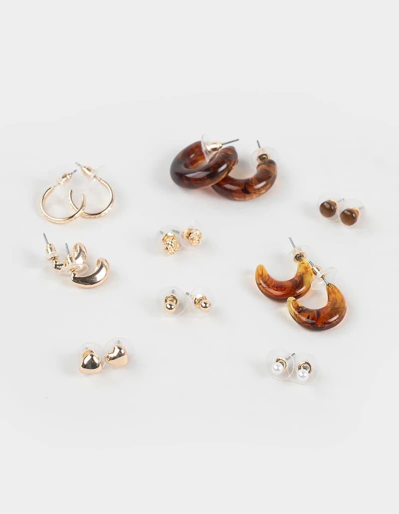 FULL TILT 9 Pack Earrings - GOLD