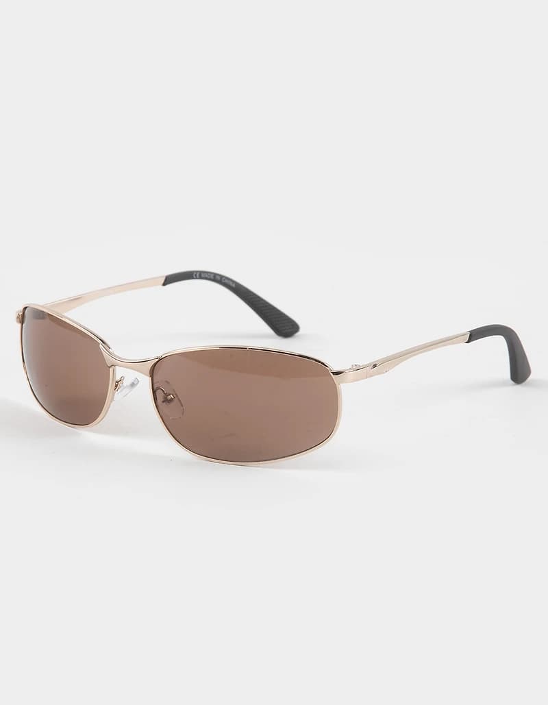 RSQ Wrap Metal Sunglasses - GOLD