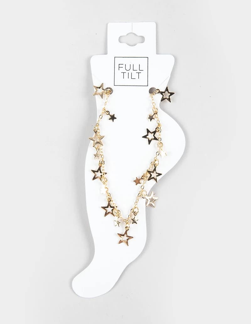 FULL TILT Multi Star Charm Anklet - GOLD