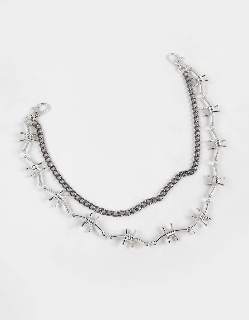 RSQ Barbed Wire Wallet Chain - SILVER
