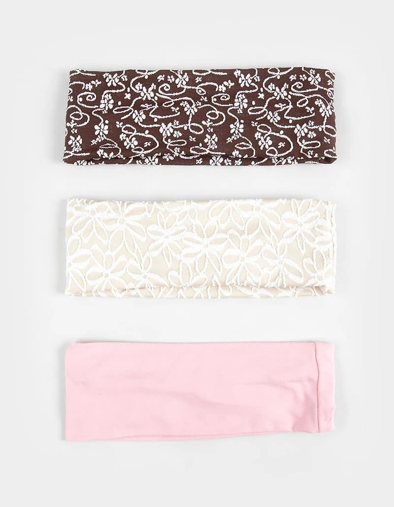FULL TILT 3 Pack Embroidered Multi Headbands - MULTI