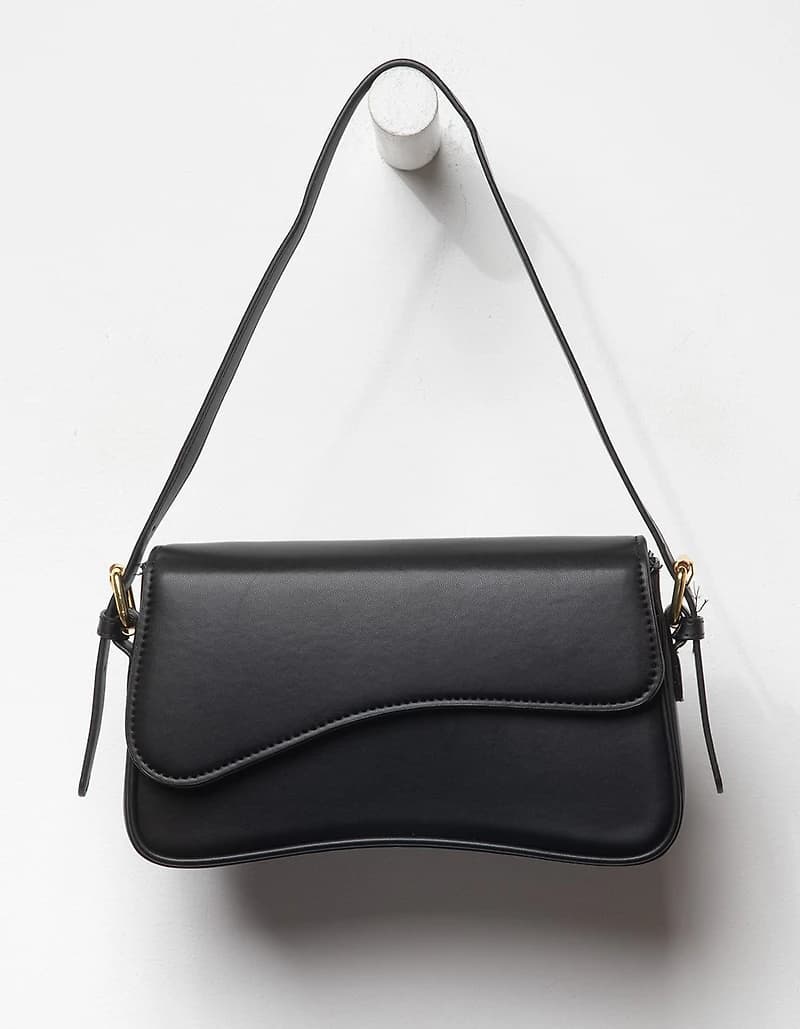 Elle Retro Shoulder Bag - BLACK