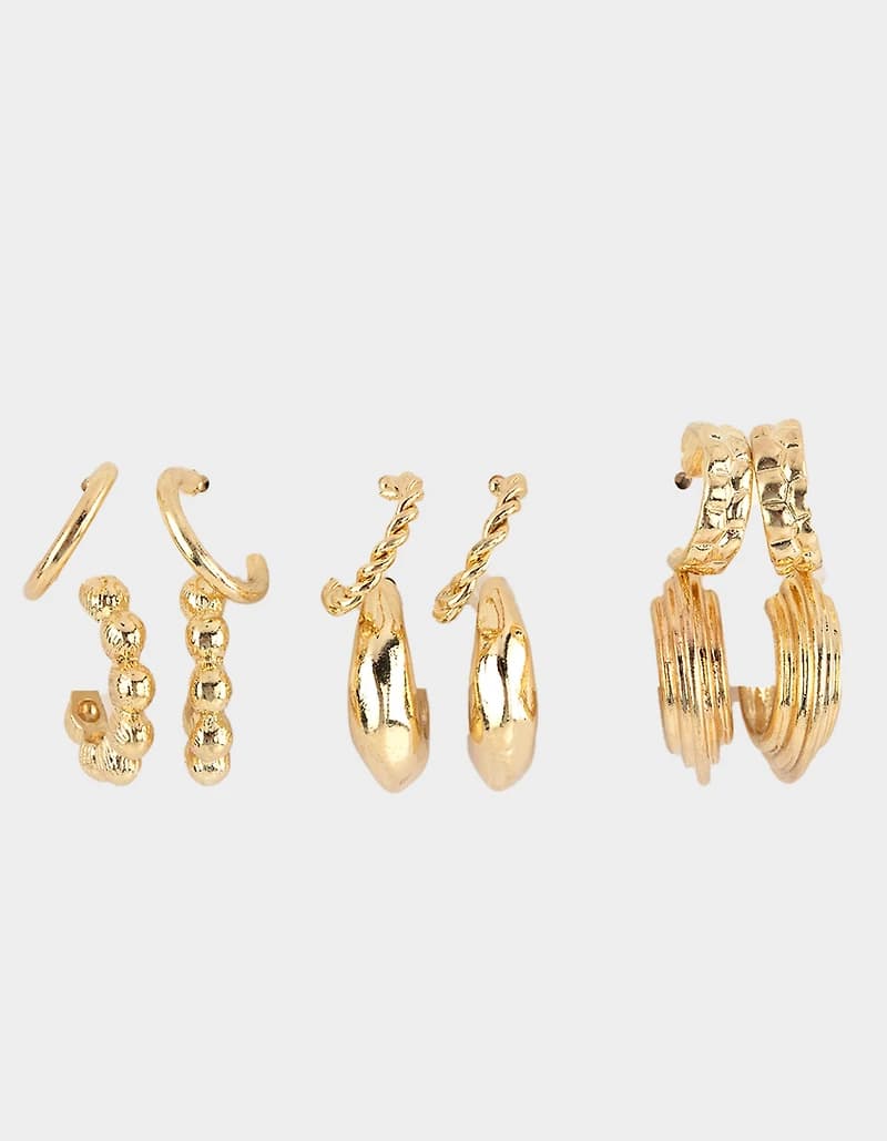 FULL TILT 6 Pack Multi Hoop Earrings - GOLD