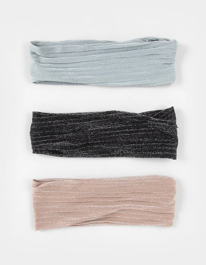 FULL TILT 3 Pack Shimmer Headbands - MULTI