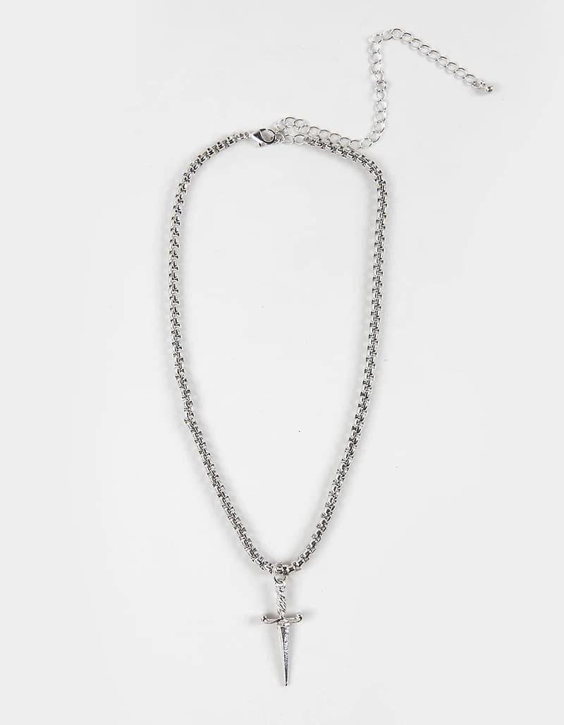 RSQ Sword Cross Necklace - SILVER